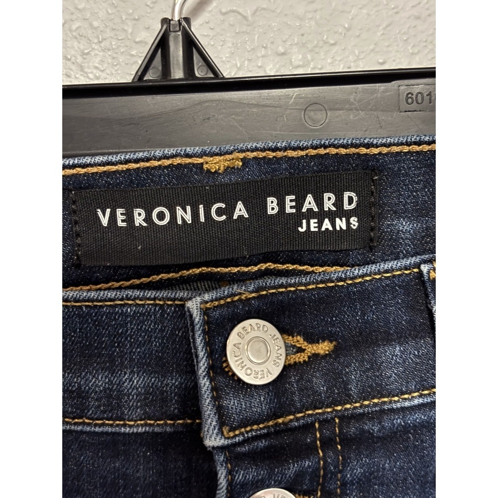 Veronica Beard Vintage Style Jeans Women's Sz 32 Carolyn 10" Boot Side Snaps - Picture 3 of 9